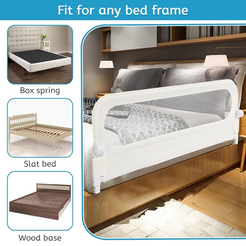 Y- STOP Bed Rail for Toddlers Convertible Toddler Bed Rails for Crib, Baby Bed Rail Guard, Sturdy Crib Rail Guard with Reinforced, Sturdy Crib Rail Guard with Anchor Safety (White) - Image 4